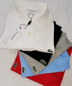 Kit 3 Camisas Gola Polo Lacoste Petit Piquet